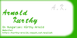 arnold kurthy business card