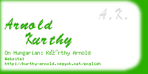 arnold kurthy business card